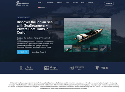 Luxury Private Boat Tours Website for Corfu Sea Experiences - SEO