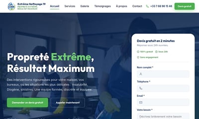 Lead-generation website for Extrême Nettoyage 19 - SEO