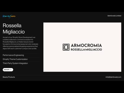 Rosselia Migliaccio – Tailored Shopify Store for Italian Beauty - E-commerce