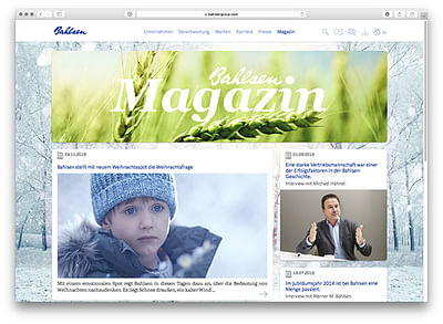 BAHLSEN, a new, digital business card - Webseitengestaltung