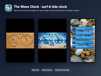 The Wave Clock: surf & tide clock apps - Application mobile