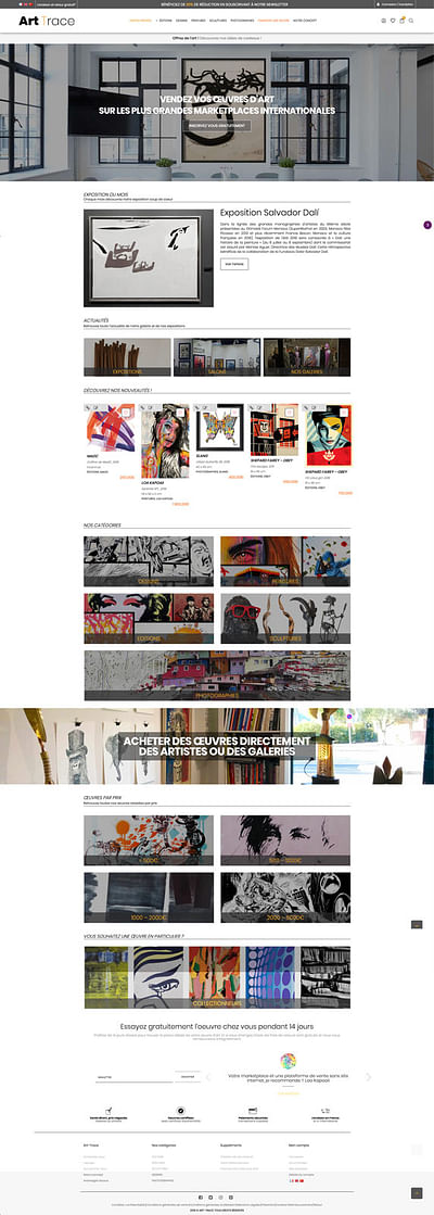 Site e-commerce  Art-Trace.com - Création de site internet