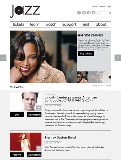 Jazz at Lincoln Center - Website Creation