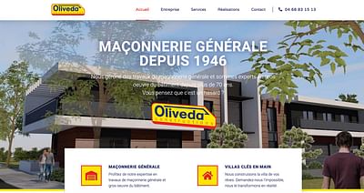 Création de site web Oliveda Constructions - Création de site internet