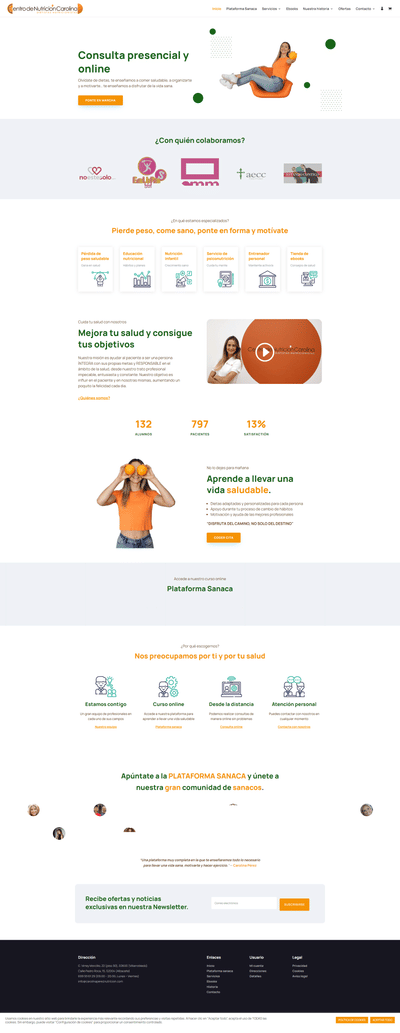 DISEÑO Y DESARROLLO WEB CAROLINAPEREZNUTRICION.COM - SEO