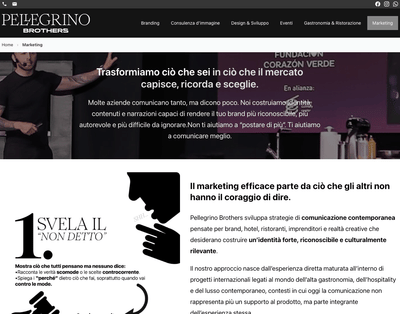 Pellegrino Brothers — sito internazionale per agenzia di chef stellati - Website Creation