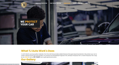 TJ Auto Work's Website - Website Creatie