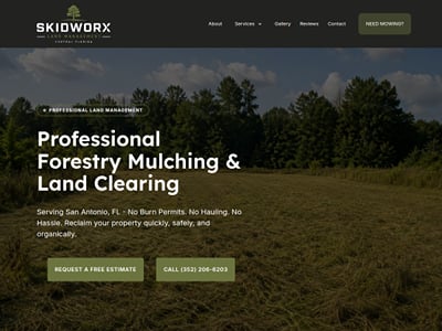 SkidWorx Land Management: Central Florida land clearing website - SEO