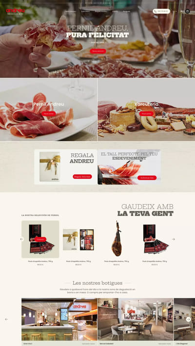 Creación web, programación y marketing digital para Jamones Andreu - Webseitengestaltung