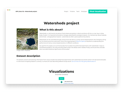 Watersheds Data Visualization - Application web