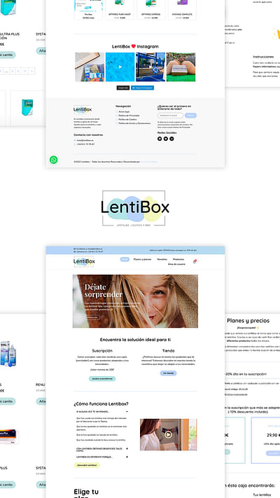 Diseño y desarrollo de E-commerce para Lentibox - Website Creation