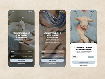 Tithe: iOS app UI/UX across 35 screens - Web Application