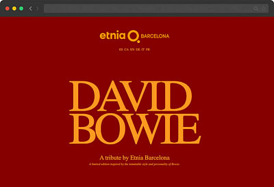 DAVID BOWIE BY ETNIA - Website Creation