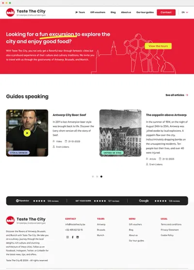 Multi-city booking platform for culinary tours,gift cards,multilingual - Développement de Logiciel