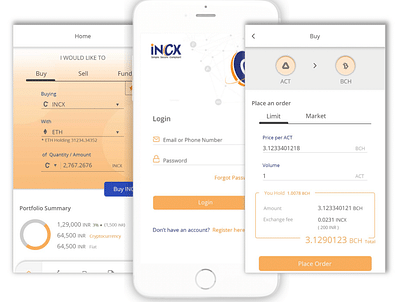International Crypto Exchange- UI UX Design - Mobile App