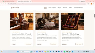 Jyoti Music Website Creation - Creación de Sitios Web