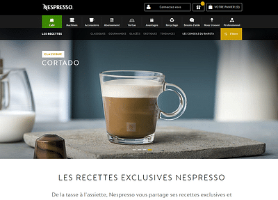 Nespresso Recettes - Création d'un site Wordpress - Application web