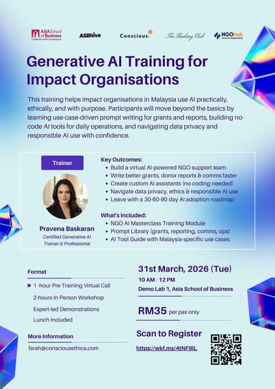 AI Workshop for Impact Organisations in Partnerships with ASB Hive - Artificial Intelligence