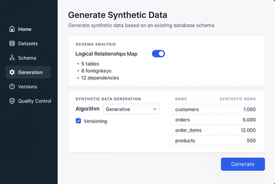 Generador de datos sintéticos con IA - Inteligencia Artificial