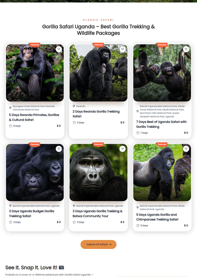 Website Design For Gorilla Safari Uganda - Website Creation