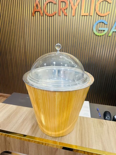 custom-made acrylic display container with a clear dome lid - Print