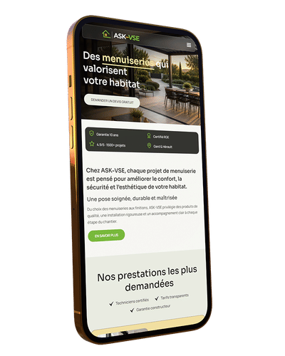 ASK-VSE — Site vitrine Webflow et SEO local pour menuisier - Website Creation
