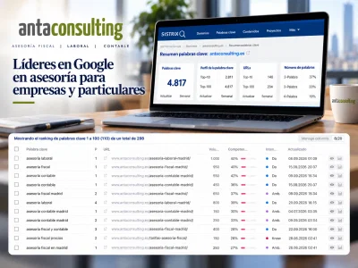 SEO y redes sociales para Anta Consulting, asesoría fiscal en Madrid - SEO