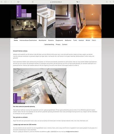 Interieurbouw bedrijf website - Webseitengestaltung