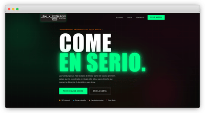 Web para Sala Burger: hamburguesería con delivery directo - Creación de Sitios Web
