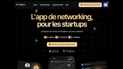 Réalisation d'une landing page pour Nation - Website Creation