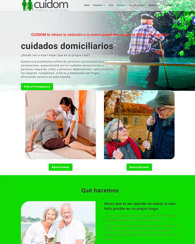 CUIDOM - Cuidados Domiciliarios - Website Creation