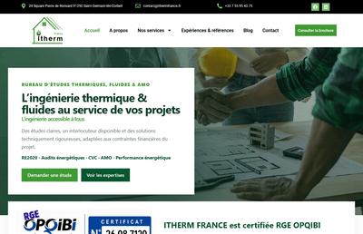 Website Redesign & Development for ITHERM France - Website Creation