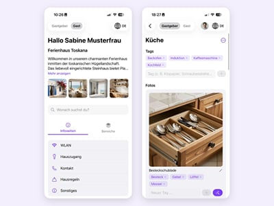 Inventary – digitaler Gästeführer für Ferienhäuser (Eigenprodukt) - Künstliche Intelligenz