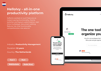 HelloIvy - all-in-one productivity platform - Website Creation