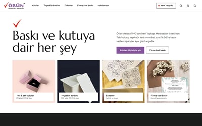 Örün Matbaa: custom Shopify theme - E-commerce