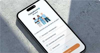 App voor zorgrecruitmentbedrijf HappyNurse - Diseño Gráfico