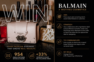 BALMAIN x Motives Cosmetics - Growth Marketing