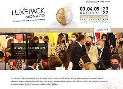 Publicité en ligne pour le salon LUXEPACK à Monaco - Onlinewerbung