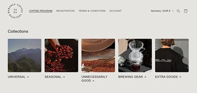 B2B wholesale shop for a Berlin specialty coffee roaster - E-commerce