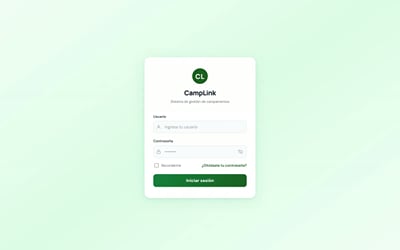 Plataforma de gestión de campamentos Camplink - Desarrollo de Software