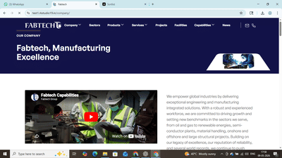 Enterprise Website Development for Fabtech - Aplicación Web