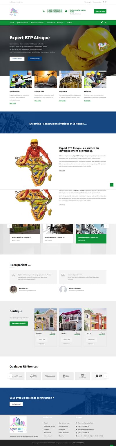 EXPERT BTP AFRIQUE (https://expertbtpafrique.com/) - Website Creation