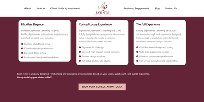 Website Design & Event Brand Website Development for AP Events - Creación de Sitios Web
