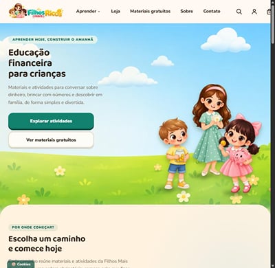 Filhos Mais Ricos : boutique WooCommerce d'éducation financière - Website Creation