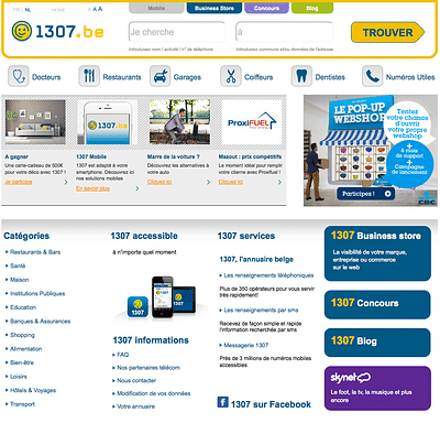 "Home page" et "Result Page" de 1307 et 1207 - Stratégie digitale