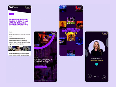 360 Degrees: Event company award winning website - Website Creation