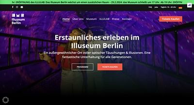 Erstaunliches erleben im Illuseum Berlin - Website Creation