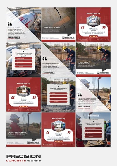 Social Media & Website Design - Precision Concrete - Corporate Communication