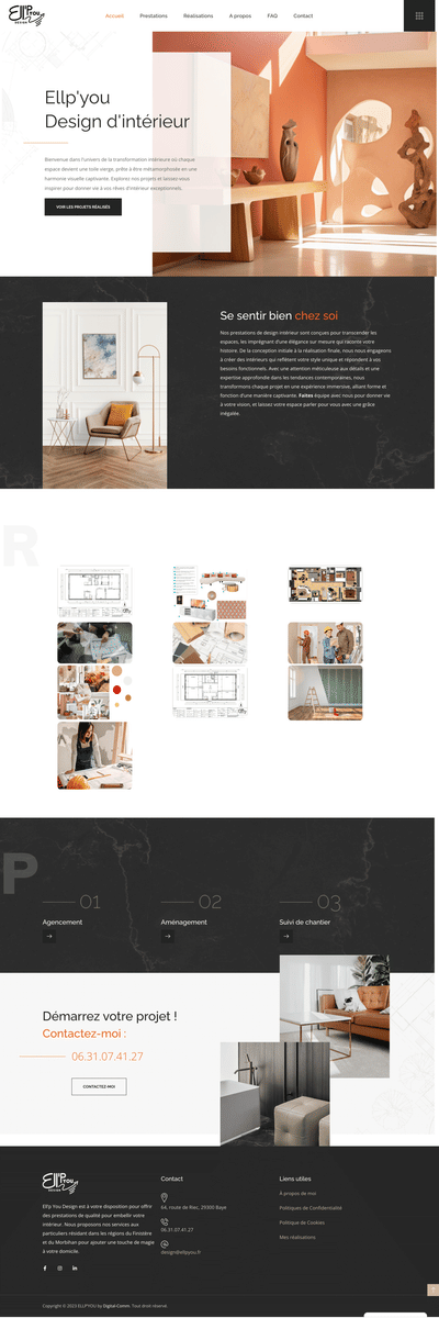 site vitrine designer d'intérieur - Ellpyou.fr - Website Creation