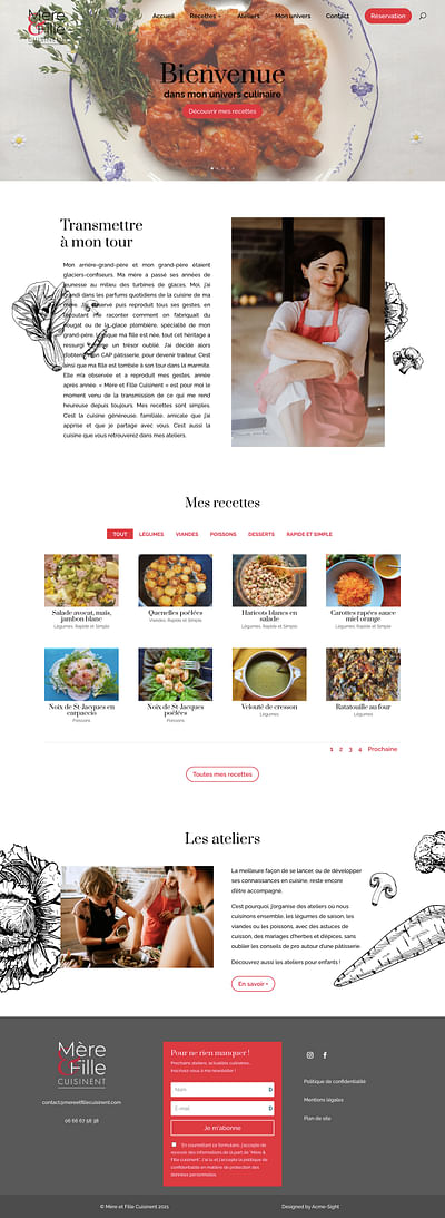 Site vitrine | Mère & Fille Cuisinent - Diseño Gráfico